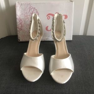 Jeweled Bridal Wedge Shoes